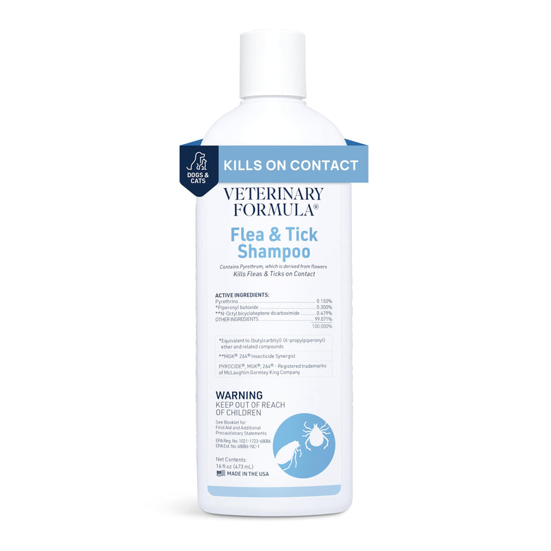 Veterinary Formula Flea and Tick Shampoo for Dogs and Cats, 16 oz