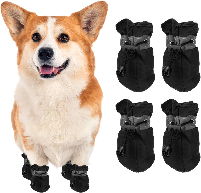 4Pcs Dog Shoes Dog Boots Paw Protector Anti-Slip Sole 2