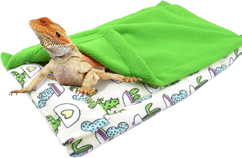 Dnoifne Reptile Sleeping Bag, Reptile Pets' Sleeping Bag Set with Pillow and Blanket, Hideout Habitat with Soft Warm for