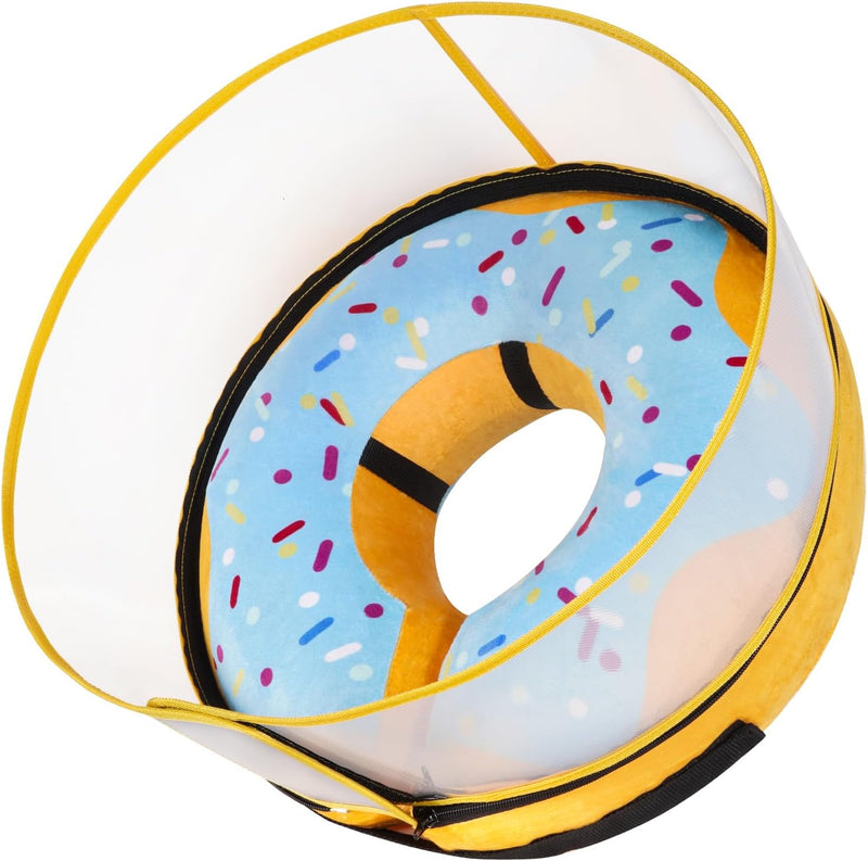 CNEO Inflatable Dog Cone Collar with Detachable Enhanced Anti-Licking Shield, Soft Neck Donut Collar for Dogs After Surg