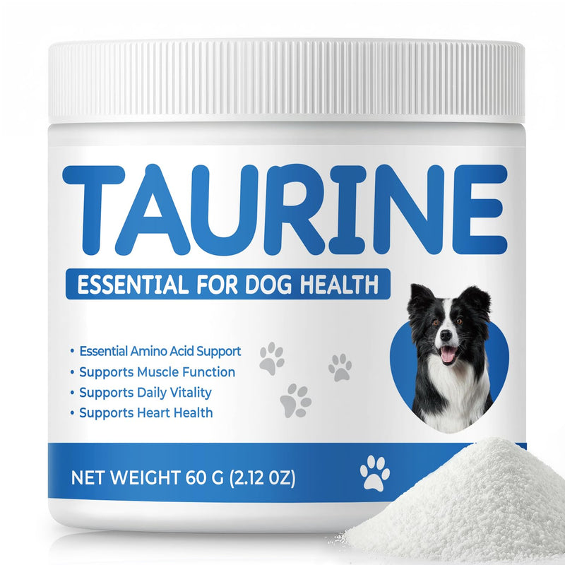 Homibabis Taurine Powder Supplement for Dogs, Daily Amino Acid Support for Heart Function, Muscle Performance & Metabolic Balance, Dog Supplement for Long-Term Nutrition (60 g)