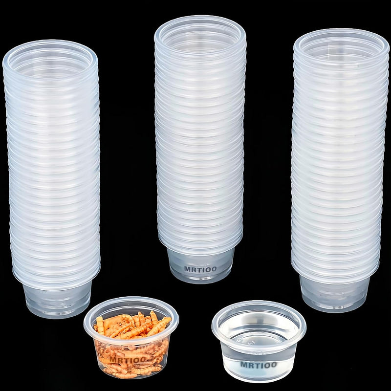 Lizard Crested Gecko Food Water Feeding Cups, 100 pcs, 1 oz