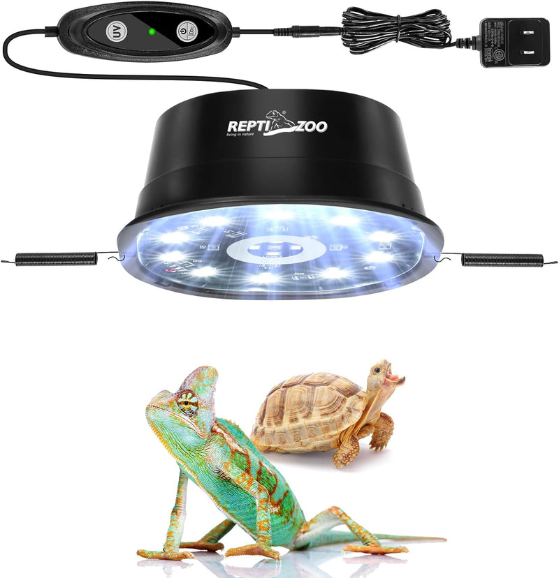REPTI ZOO UVB Reptile Light with Dimming, LED UVB Light Bulb Fixture for Bearded Dragon Gecko Lizard Turtle Snake, Adjus