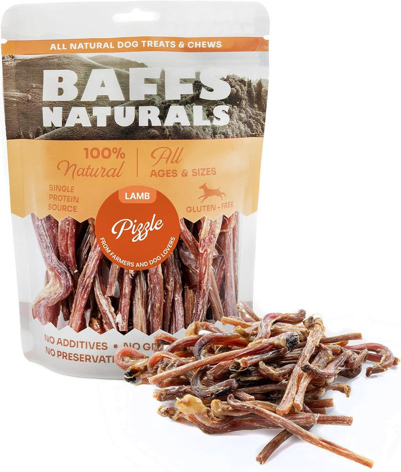 Lamb Pizzle Sticks for Dogs - 100% Natural Chews | Gluten Free Dog Treats for All Ages & Sizes | High Protein Low Fat Lamb Pizzle for Dental Health | Long Lasting Grain Free Training Reward | 8oz