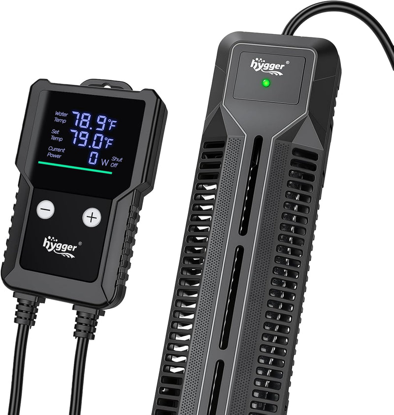 hygger 500W Submersible Aquarium Heater for Saltwater & Freshwater Fish Tanks, External Controller with Precise ±0.5°F T