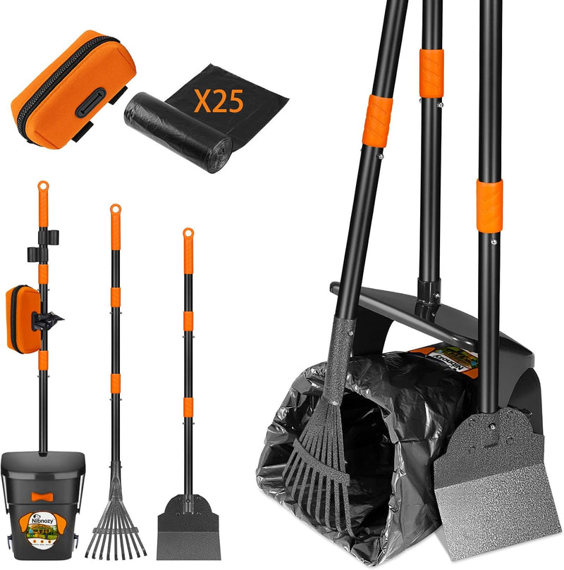 Dog Pooper Scooper with Bags & Dispenser - 37.4