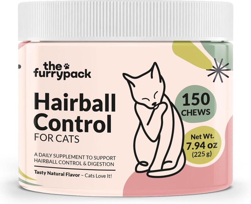 Hairball Control Treats for Cats, 150 Chews, 2 Month Supply, Chicken Liver