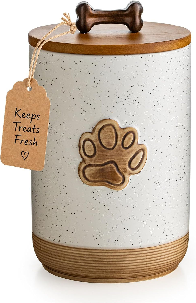 Miamolo Dog Treat Container with Lid, Airtight Dog Treat Jar for Countertop