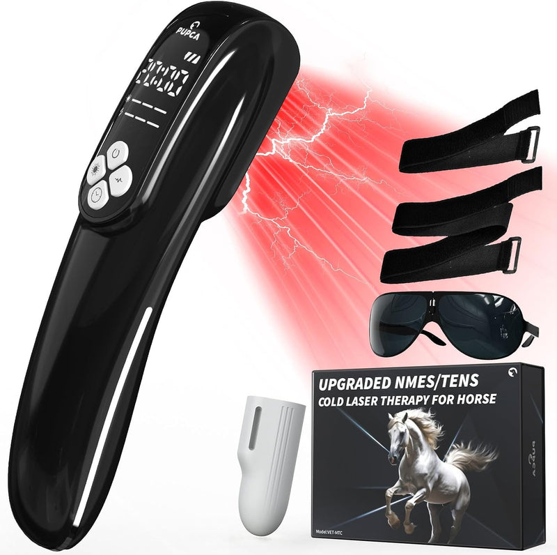 Cold Laser Therapy Device for Horse, Portable Red Light Therapy with 4pcs 808nm and 12pcs 650nm, Near Infrared Laser for
