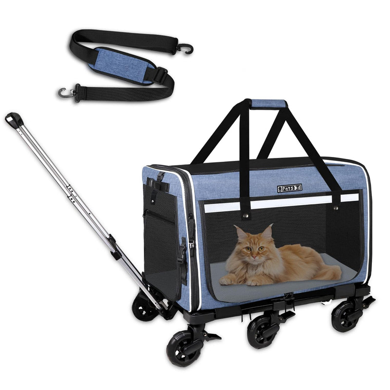 Petskd Extra Large Pet Carrier with Wheels for Large Cat or Medium Dog, 24
