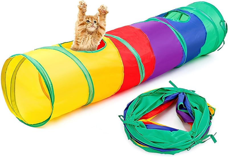 iCAGY Cat Tunnel for Indoor Cats Kittens Rabbits, Foldable Tunnel Toys