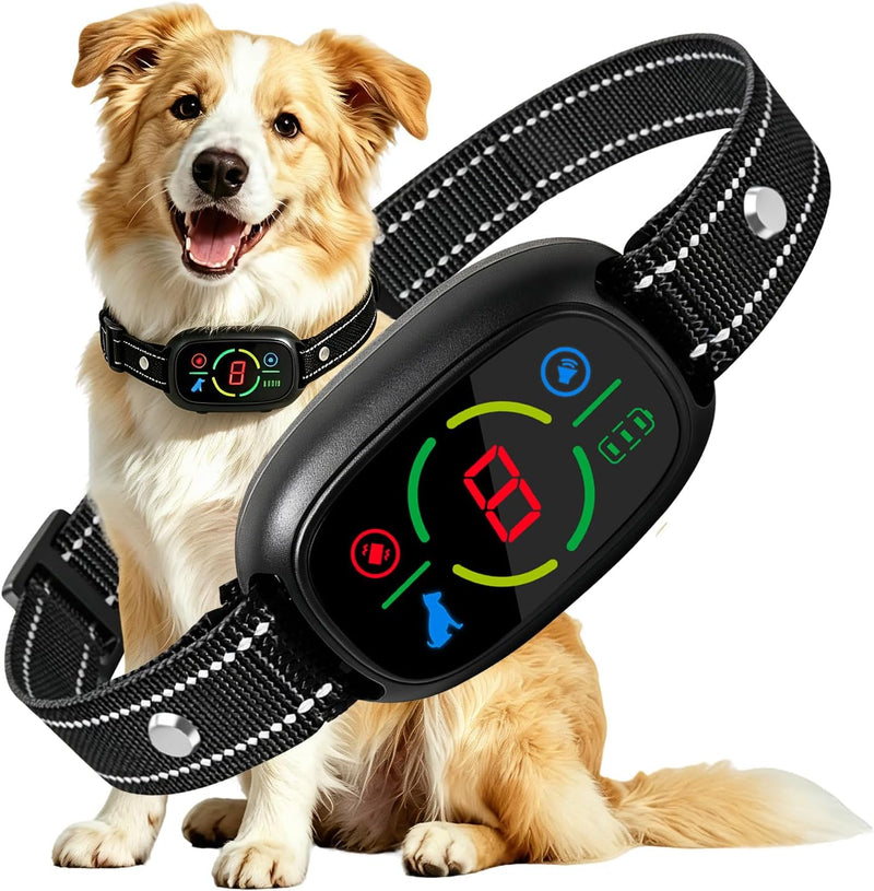 Dog Bark Collar for Large Medium Small Dogs 8-150lbs, Rechargeable Smart Anti Barking Device, Bark Collar with 3 Beep &