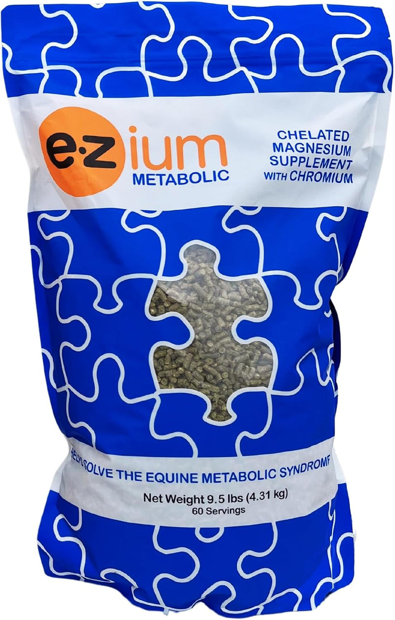 EZium Metabolic Chelated Magnesium with Chromium Equine Supplement for Horses – 9.5 lb Resealable Bag (30-Day Supply) –