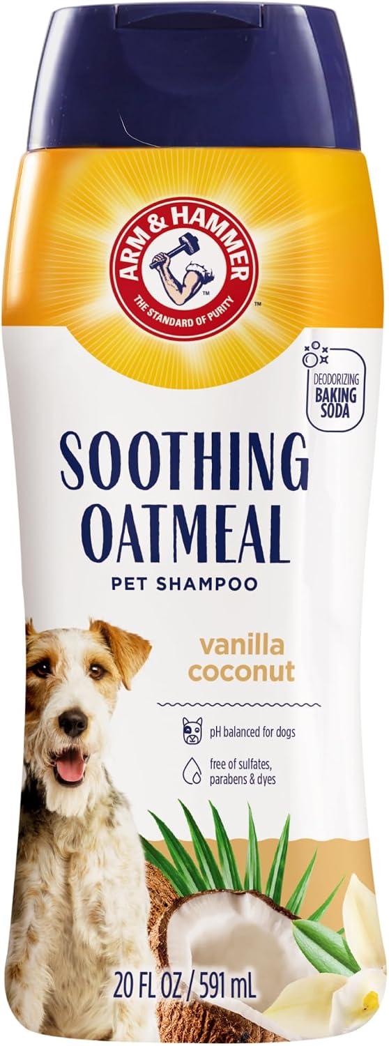Arm & Hammer Soothing Oatmeal Dog Shampoo, Vanilla Coconut Scent, 20 Fl Oz