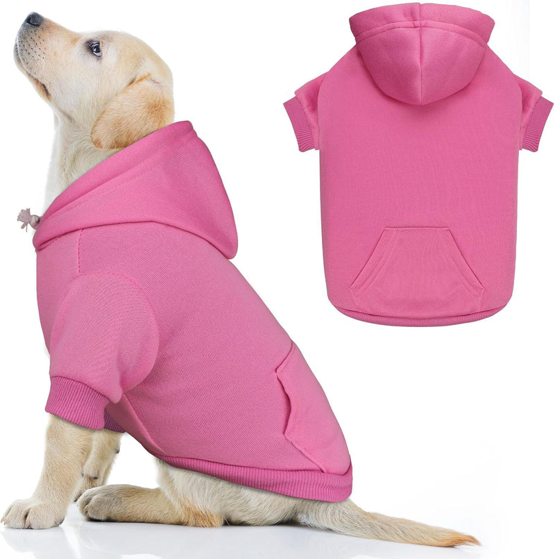 Dog Hoodie Dog Sweaters for Large Dogs Dog Sweater Solid Soft Brushed Fleece Dog Clothes Dog Hoodie Sweatshirt with Pock
