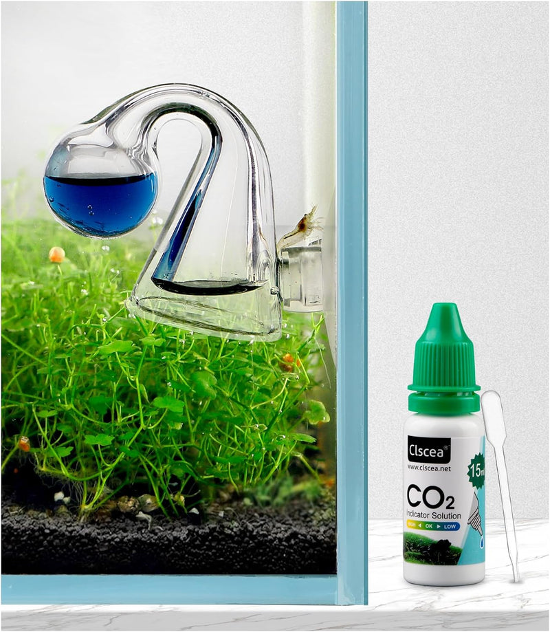 Aquarium CO2 Drop Checker CO2 Indicator (Glass Checker+15ml)