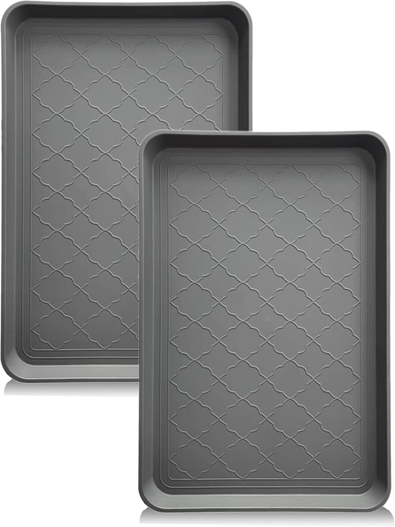 PetLike Boot Tray for Entryway Indoor, Pet Food Mat, 23 x 15.5 inch 2 Packs, Waterproof Rubber Shoe Tray for Indoor and