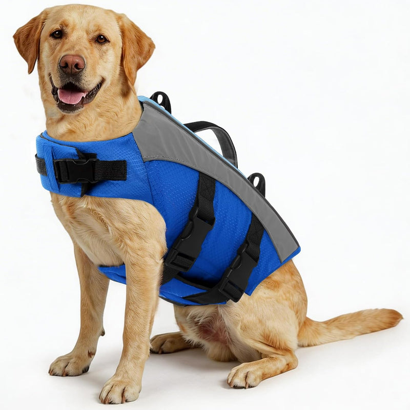 ASENKU Dog Life Jacket with Reflective Stripes, Adjustable High Visibility Dog Safety Vest, Ripstop Lifesaver, Pet Prese