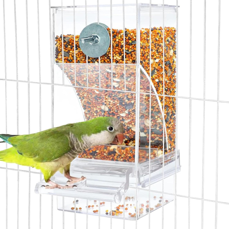 No Mess Bird Feeder for Cage Automatic Small Bird Food Container Dispenser