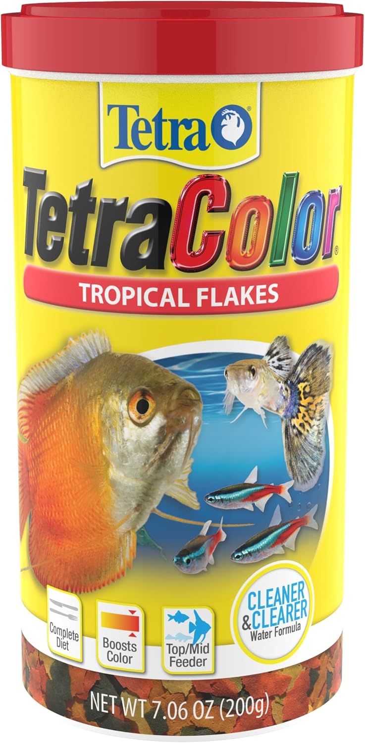 TetraColor Tropical Flakes Color Boosting Fish Food, 7.06 oz