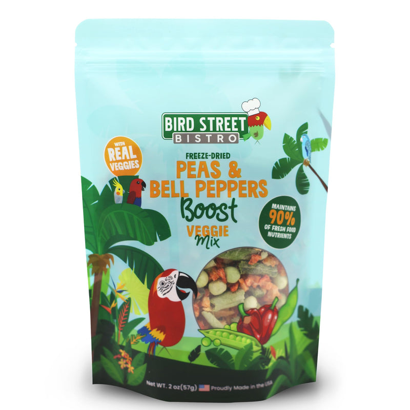 Bird Treats - Parrot Treats - Cockatiel Food - Parakeet Treats - Budgie Bird Food - Cockatiel Treats - Sun Conure Food - Cockatiel Bird Food - Parakeet Bird Food - (Peas & Bell Peppers)