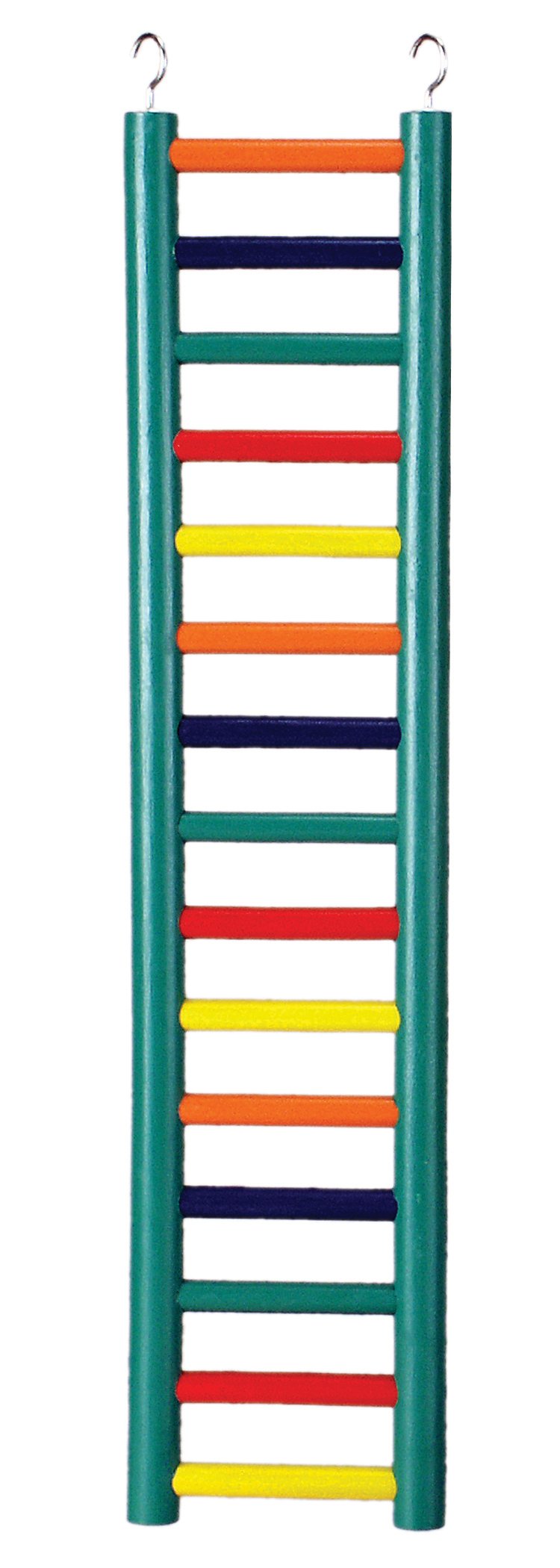 Prevue Pet Products 15-Rung Wood Bird Ladder - Accessories for Small, Medium, and Large Birds, Hanging Birdcage Toy for Climbing, Foot Exercise, Beak Use, Mental Enrichment, and Interactive Play