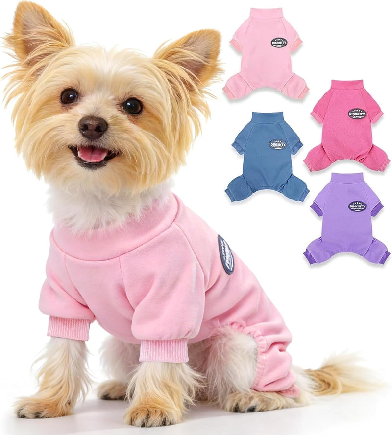 Puppy Sweater Dog Sweater for Small Dogs Girl Boy Winter Warm Soft Dog Pajamas Stretchy Jumpsuit Doggie Pet Clothes Outfits XXS~L (Pink, XX-Small)