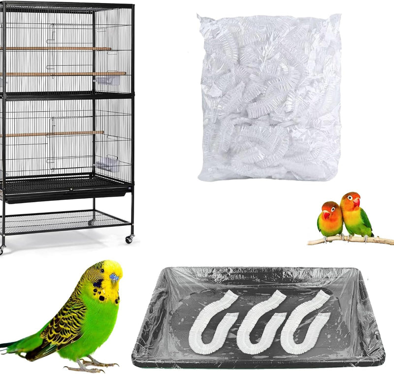 Disposable Bird Cage Liners, Clear Plastic 50 Pcs Birdcage Tray Liner Bags 26