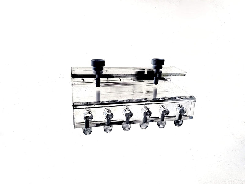Marine Color Acrylic Dosing Pump Soft Tube Holder for 6 Lines, Adjustable Tube Bracket Mount Clamp for Aquarium Additive