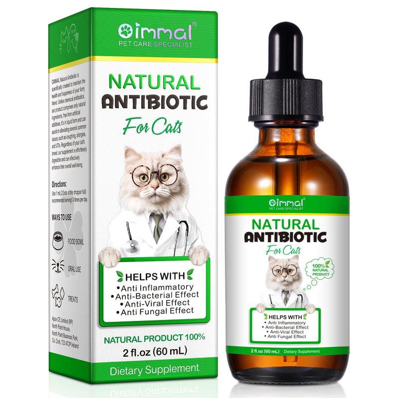 VOSIFSDIY Cat Antibiotics, Antibiotics for Cats, Natural Cat Antibiotics Multivitamin Herbal Supplements 60ml