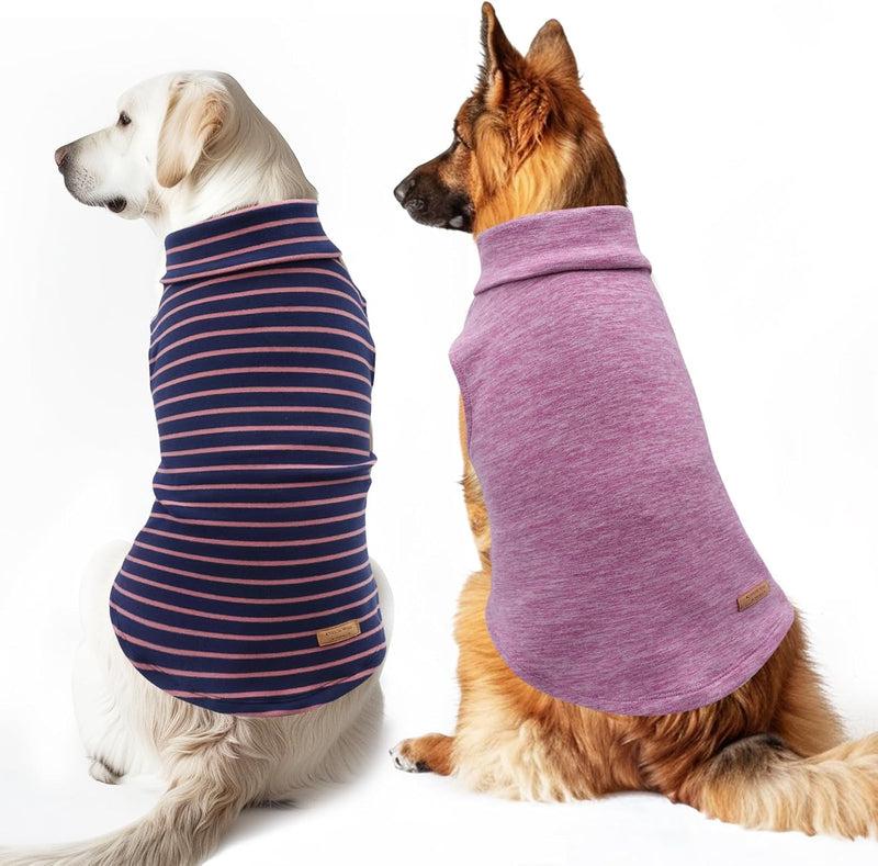 KYEESE 2Pack Dog Sweater for Large Dogs Soft Pet Coats Fleece Sweatshirt