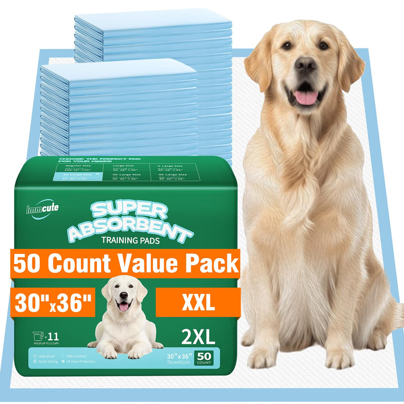 IMMCUTE 50 Pack Dog Pee Pads, 30