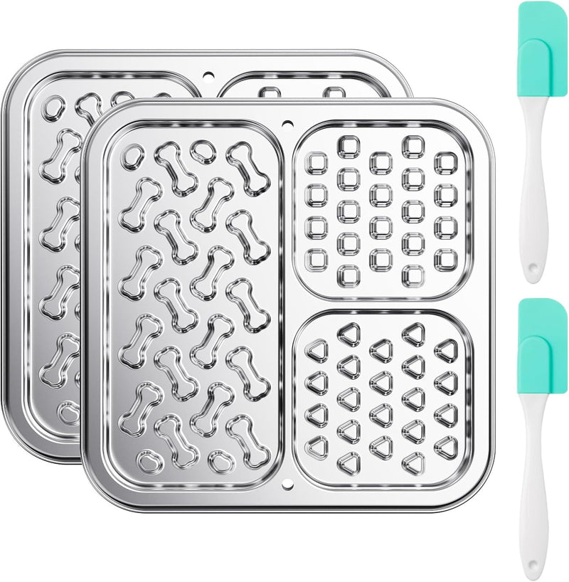Kactoily 2-Pack 304 Stainless Steel Lick Mat for Dogs and Cats