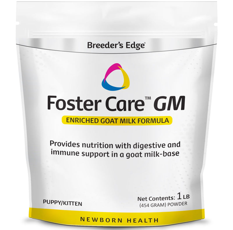 Breeder’s Edge Foster Care GM Enriched Goat Milk Formula for Kittens, Puppies, Cats & Dogs – Easy-to-Digest, Nutritionally Balanced Powdered Milk Replacer, Supports Healthy Growth & Development – 1lb