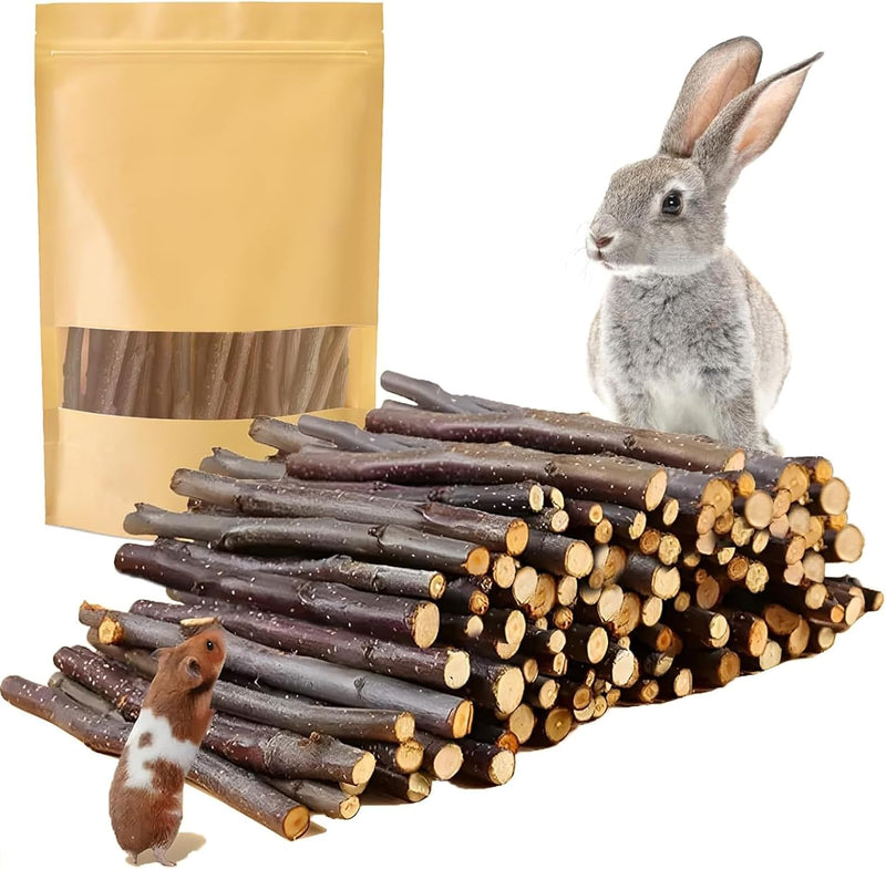 600g Organic Apple Sticks Small Animals Molar Wood Treats Toys for Chinchillas Guinea Pig Rabbits Hamster Gerbil Parrot