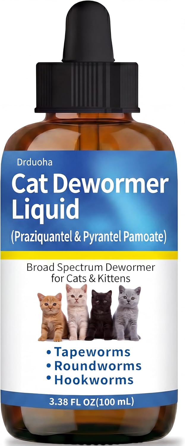 Broad Spectrum Dewormer Liquid for Cats and Kittens, (praziquantel/pyrantel pamoate), 100 mL