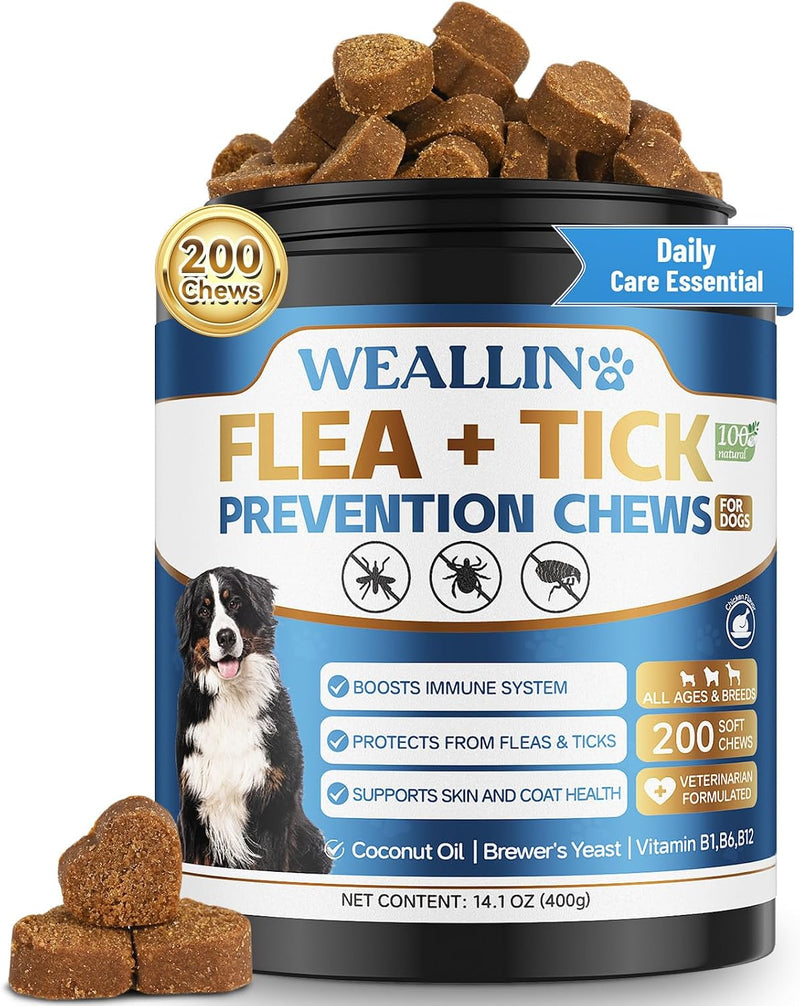 Flea and Tick Prevention for Dogs, Dog Flea and Tick Treatment, 200 Chews