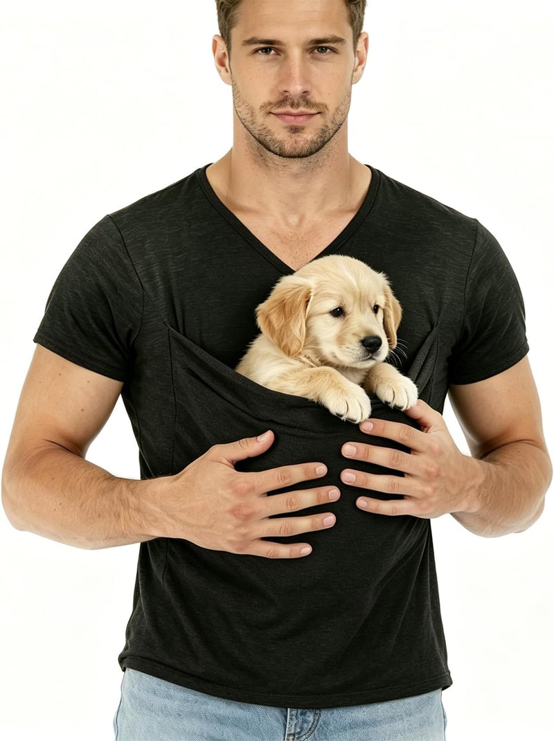 Pet Pouch Shirt for Small Dogs&Cats,Hands-Free Carrier with Kangaroo Pouch