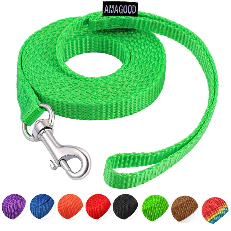 AMAGOOD 6 FT Cat Leash, Strong and Durable Traditional Style Leash with Easy to Use Collar Hook,Cat Lead Great for Cats (3/8 in x 6 ft(Pack of 1), Green)