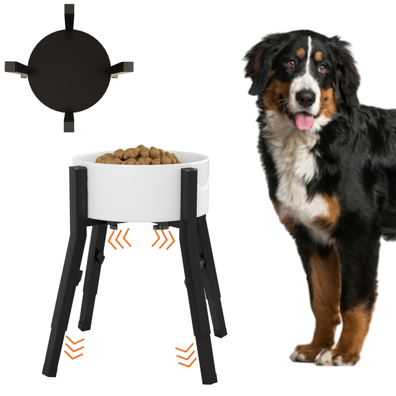 Piskyet Raised Dog Bowl Stand for Large Dogs Adjustable Elevated Dog Bowl Fits 6-10