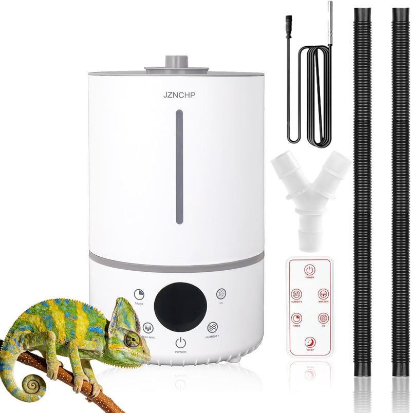 Reptile Humidifier and Fogger, 4L Plant Mister with Dual Probes and Tubes for Two Terrariums, Constant Humidity Setting,