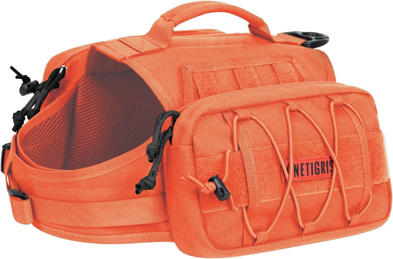OneTigris Dog Backpack for Medium & Large Dogs, Mammoth Nylon Dog Pack Tactical Backpack Harness with Side Pockets for H