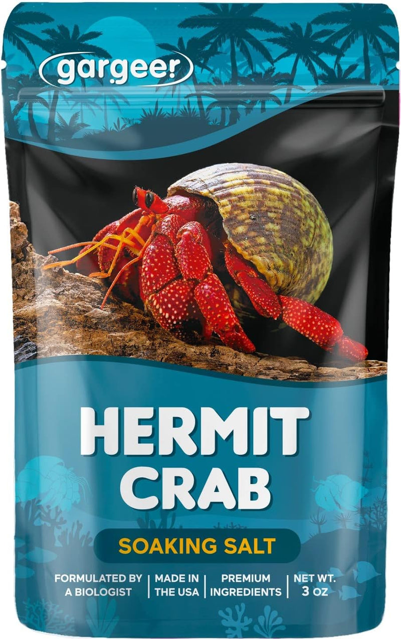 Gargeer 3oz Hermit Crab Soaking Salt, Calcium & Trace Minerals, Made in USA