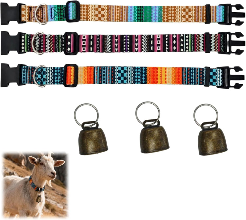 Goat Collars and Bells,Durable Nylon Adjustable Collar (Gradation)