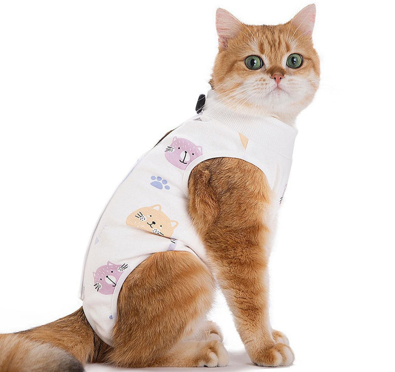 Acoutpet Cat Recovery Suit Female Kitten Onesie for Cats After Surgery Female Spay Surgical Abdominal Wound Skin Diseases Cone Collar Soft Alternative Wear (Cat, M)