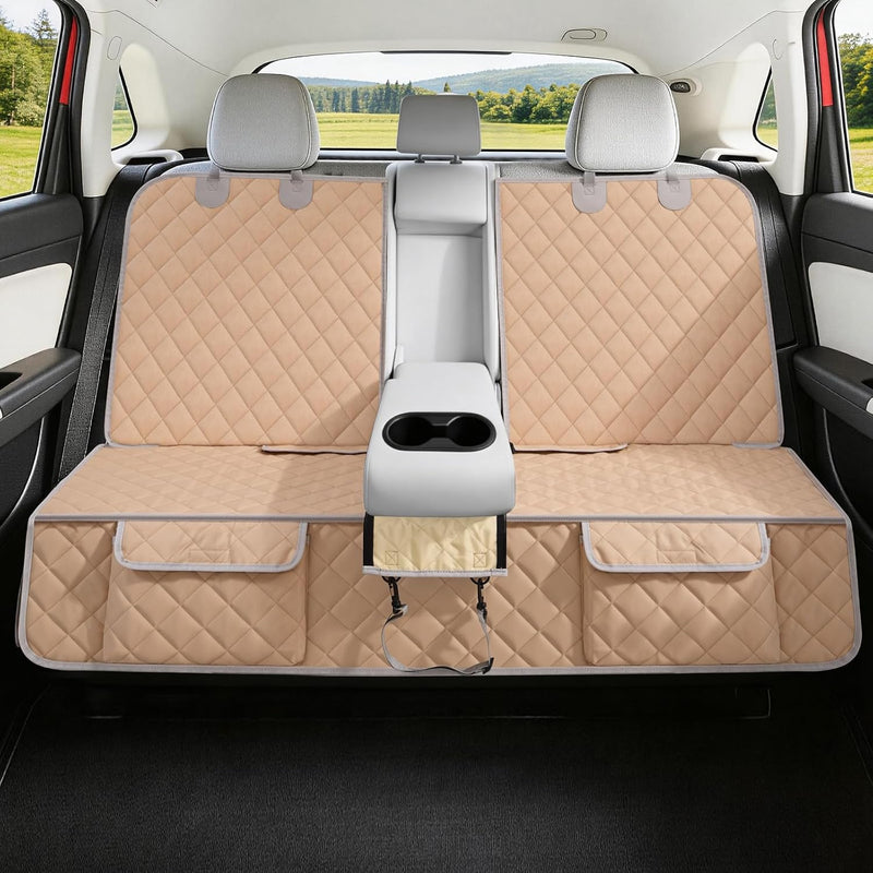 Bark Lover Dog Car Seat Cover for Back Seat,Armrest Compatible, Waterproof Backseat Protector, Nonslip Rear Seat Cover f