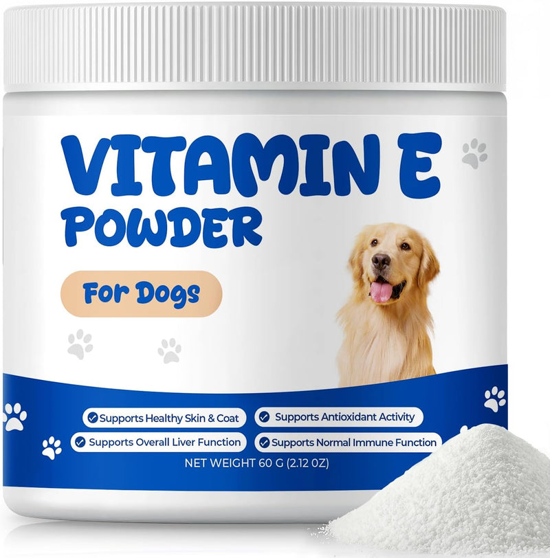 Vitamin E for Dogs Powder, Skin & Coat Support with Antioxidant Activity