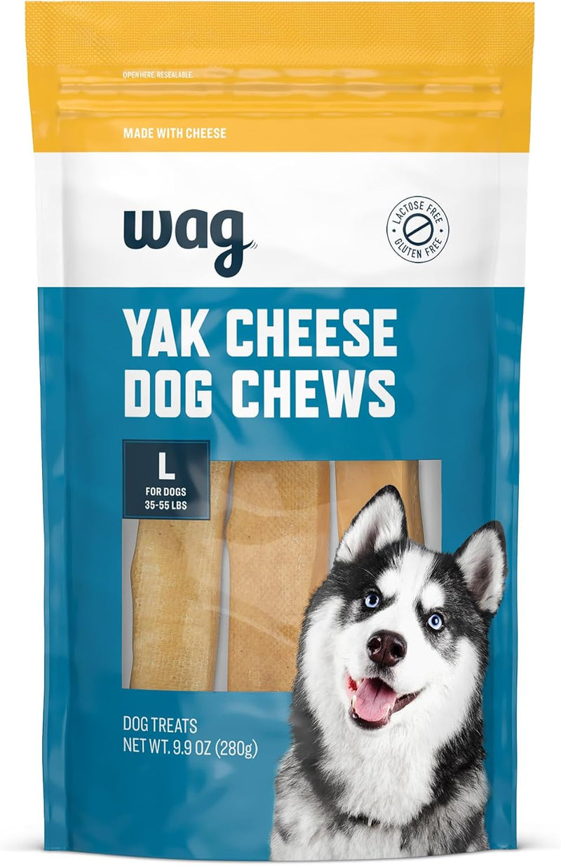 Brand - Wag Yak Cheese Himalayan Dog Chews, Dog Treats for Large Size Dogs, All Natural, High Protein for Aggressive Che
