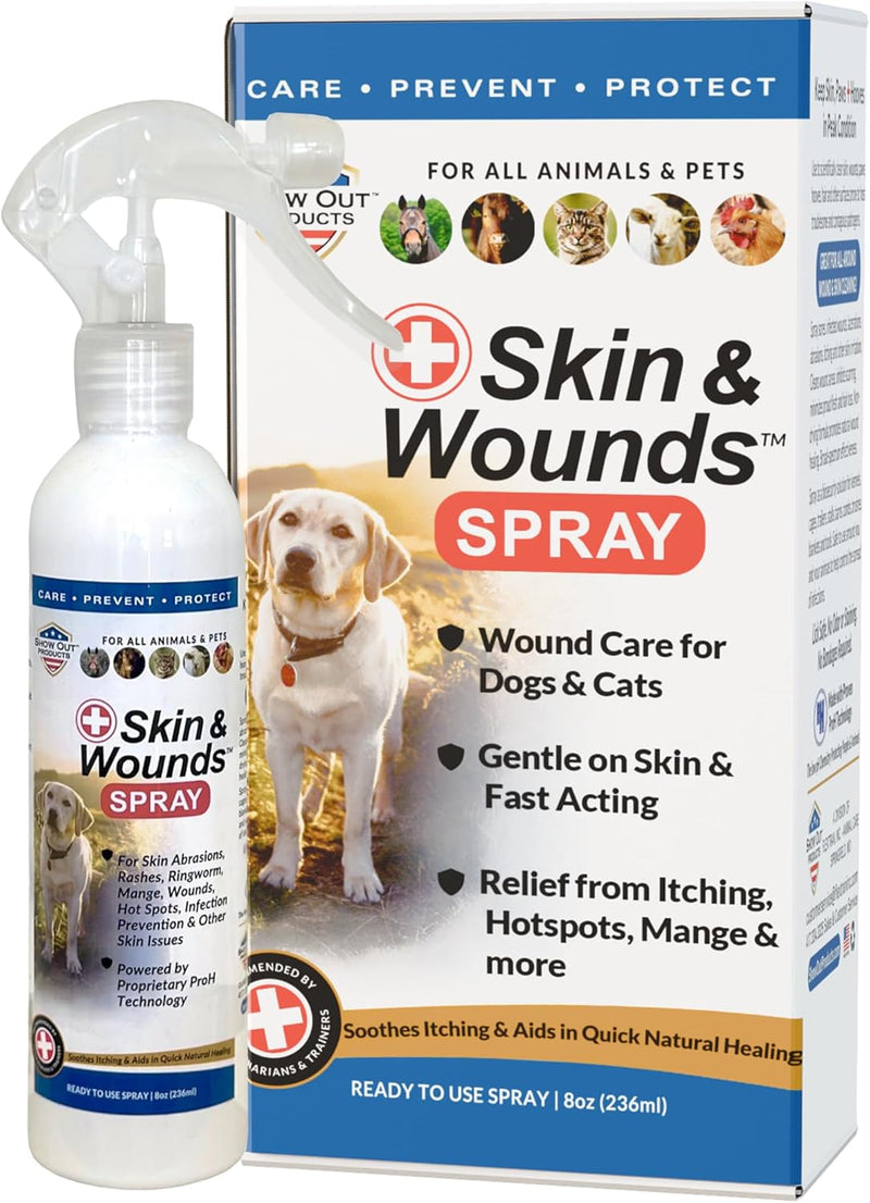 Show Out Skin & Wounds Spray for Dogs — Helps Control Dog Mange & Itchy Skin | Natural Relief for Hot Spots, Ringworm &