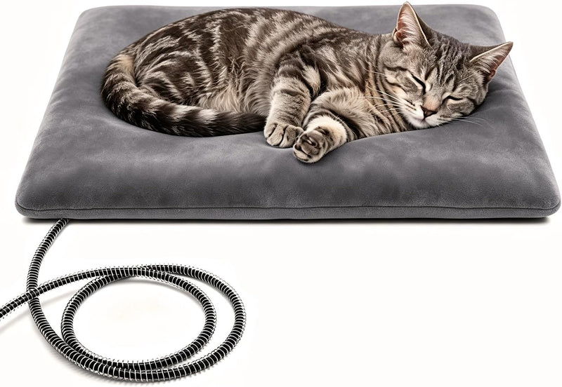 PETNF Outdoor Pet Heating Pad for Feral Cats & Outdoor Dogs, M Gray